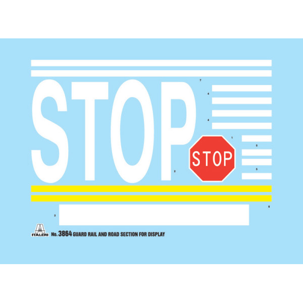 Guard Rail and Road Section for Display 1/24 Italeri 3864