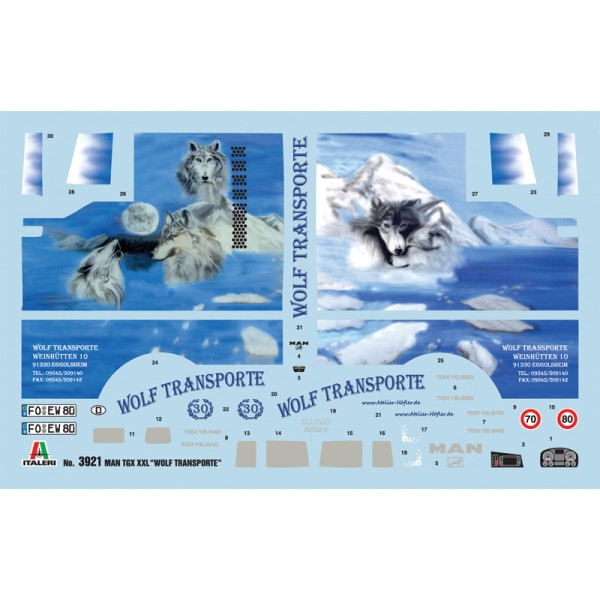MAN TGX XXL "WOLF TRANSPORTE" 1/24  Italeri 3921