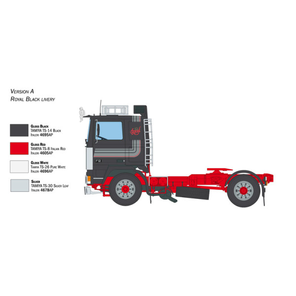 Volvo F12 Intercooler Low Roof with accessories 1/24  Italeri 3957