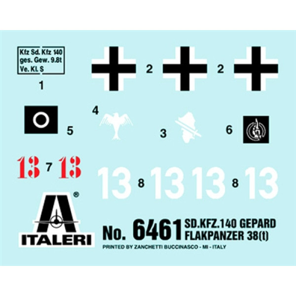 Танк  Sd. Kfz. 140 Gepard 1/35 Italeri  6461
