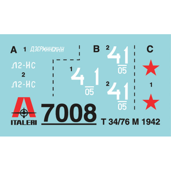 Танк T 34/76 M42 1/72 Italeri  7008