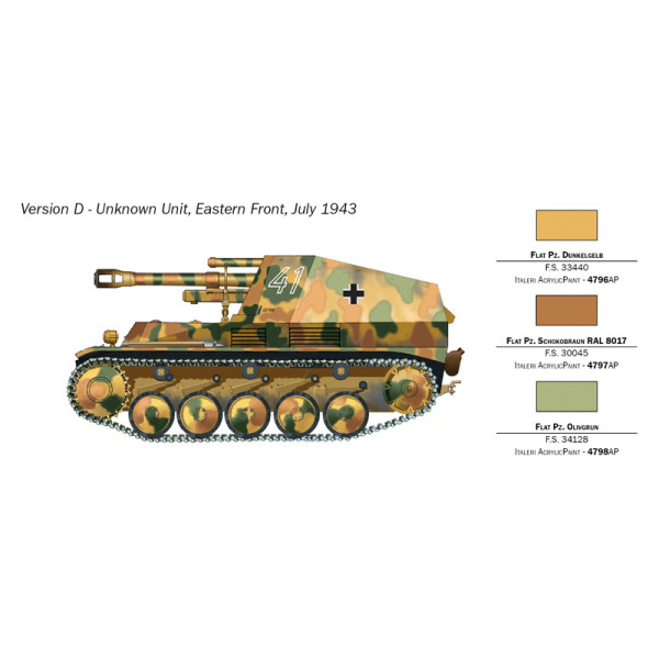 Збірна модель САУ SD.KFZ.124 WESPE WWII 1/72 Italeri  7061