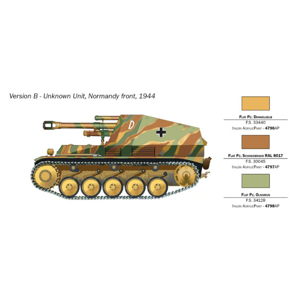Збірна модель САУ SD.KFZ.124 WESPE WWII 1/72 Italeri  7061