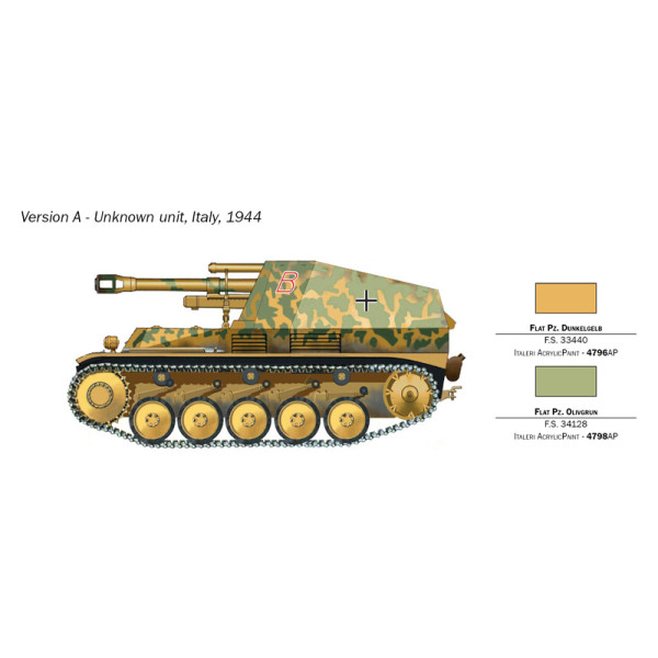 Збірна модель САУ SD.KFZ.124 WESPE WWII 1/72 Italeri  7061