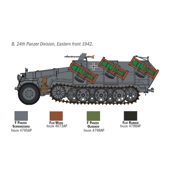 Збірна модель Sd. Kfz. 251/1 Wurfrahmen Stuka zu Fuss 1/72 Italeri  7080