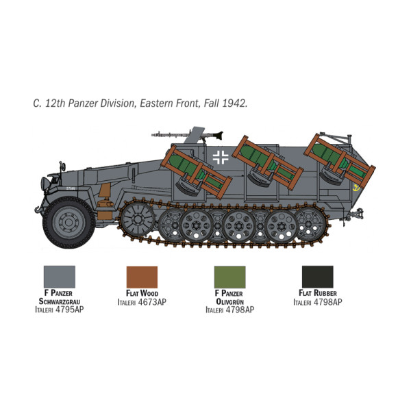 Збірна модель Sd. Kfz. 251/1 Wurfrahmen Stuka zu Fuss 1/72 Italeri  7080
