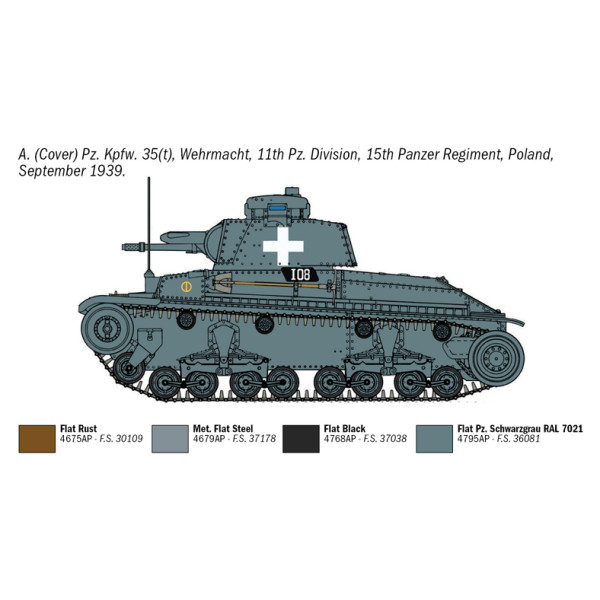 Збірна модель Танк Pz. Kpfw. 35(t) 1/72 Italeri  7084