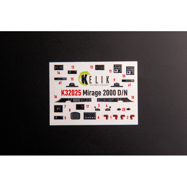 Mirage 2000D/N 3D Декаль Інтер'єр для набору Kitty Hawk/Zimi models 1/32 Kelik K32025