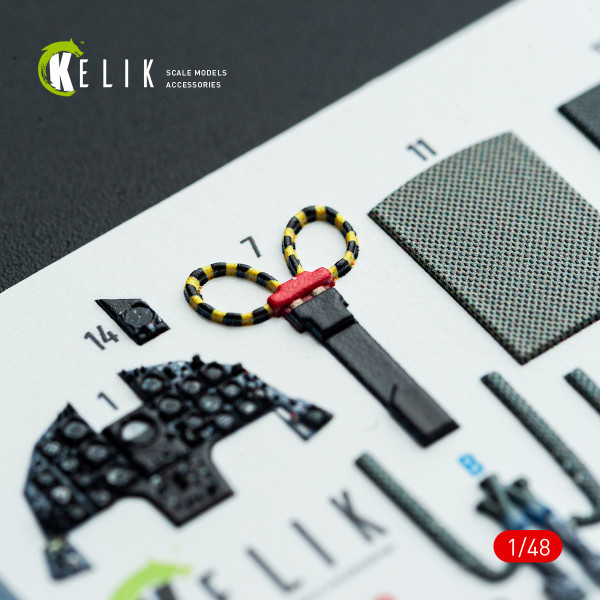 F-8J Crusader - interior 3D decals for Hasegawa 1/48 Kelik K48003