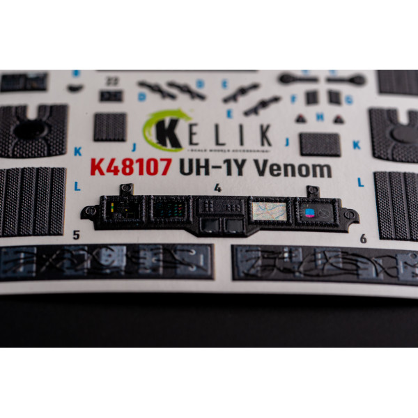 UH-1Y "Venom" 3D Декаль Інтер'єр для набору  Zimi Model/KittyHawk 1/48 Kelik K48107