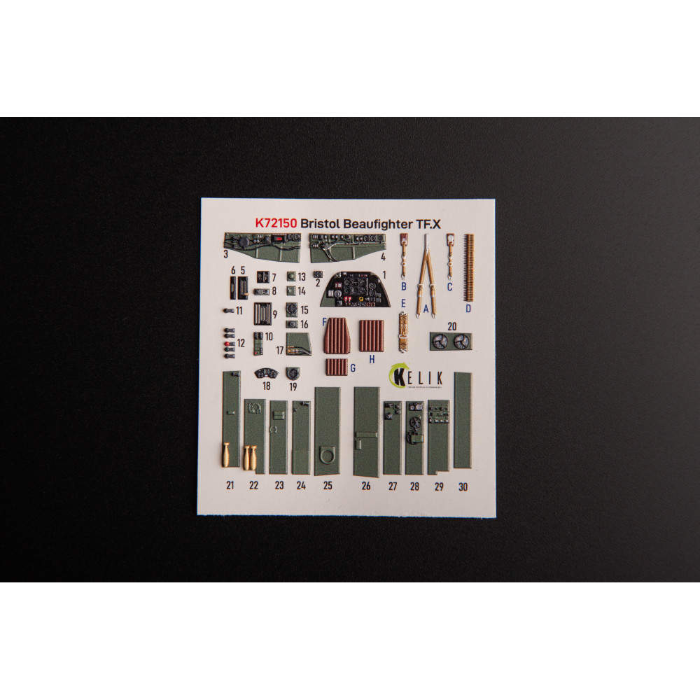 Bristol Beauhfighter TF.X 3D interior 3D decals for Academy kit 1/72 Kelik K72150