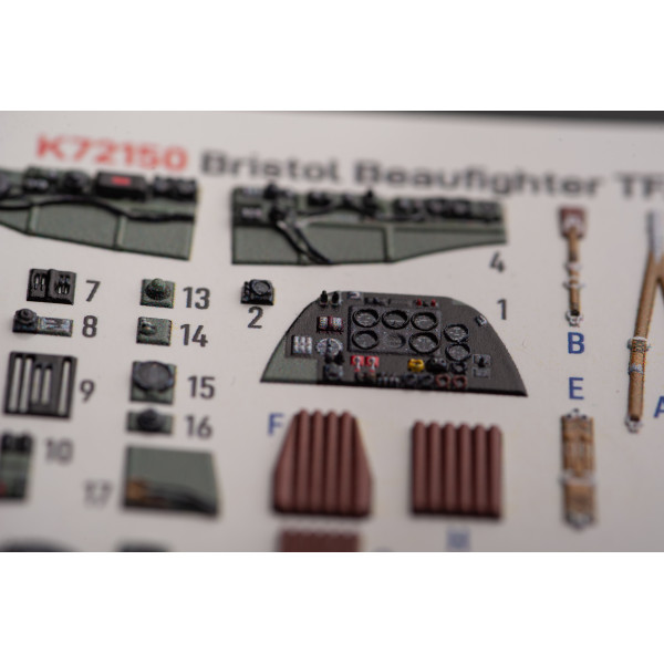 Bristol Beauhfighter TF.X 3D interior 3D decals for Academy kit 1/72 Kelik K72150