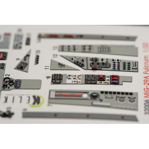 МіГ-29A (9-12) Fulcrum 3D Декаль  ІНТЕР'ЄР для комплекту Trumpeter 1/32 Kelik K32006