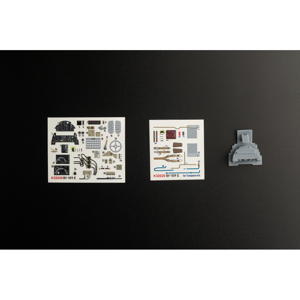 BF-109 E  - Interior 3D Decal with 3D printed parts for Trumpeter kit 1/32 Kelik K32020