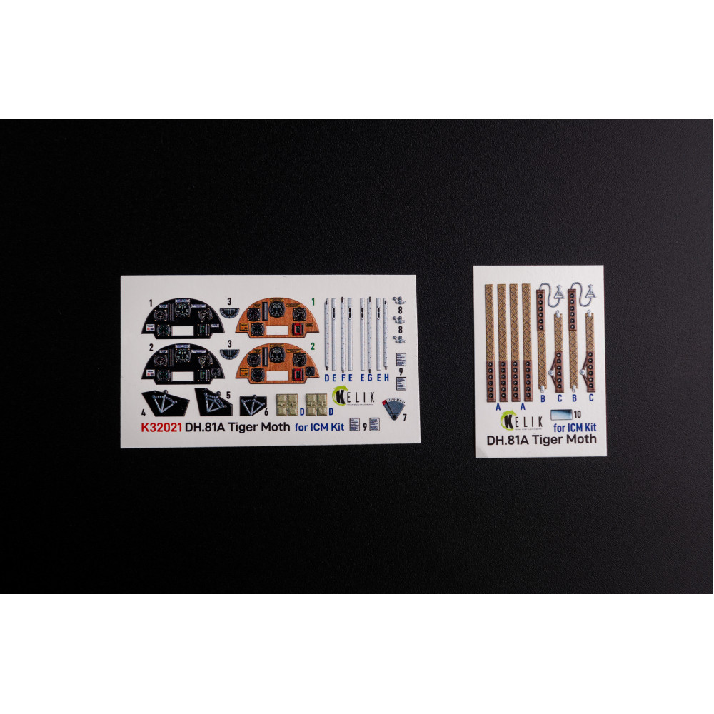 DH.81A Tiger Moth  3D decal  INTERIOR for ICM 1/32 Kelik K32021