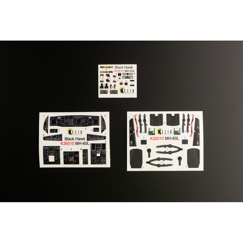MH-60L Black Hawk  - інтер'єр 3D Декаль для Kitty Hawk 1/35 Kelik K35010