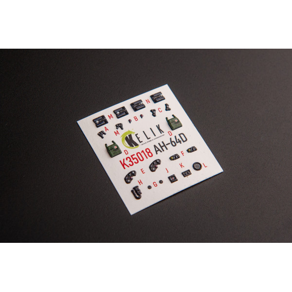 AH-64D Apache  - Interior 3D Decal for Kitty Hawk 1/35 Kelik K35018