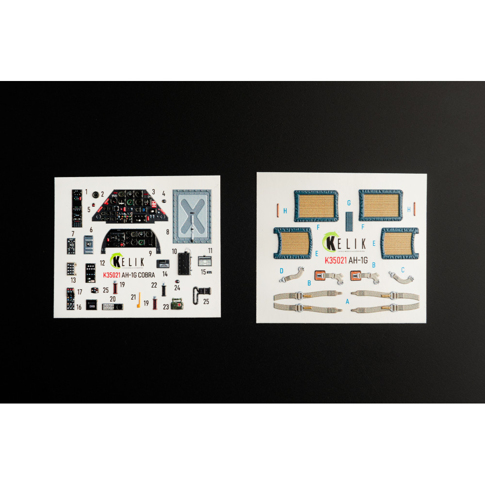 AH-1G "Cobra" interior 3D decals for ICM kit 1/35 Kelik K35021