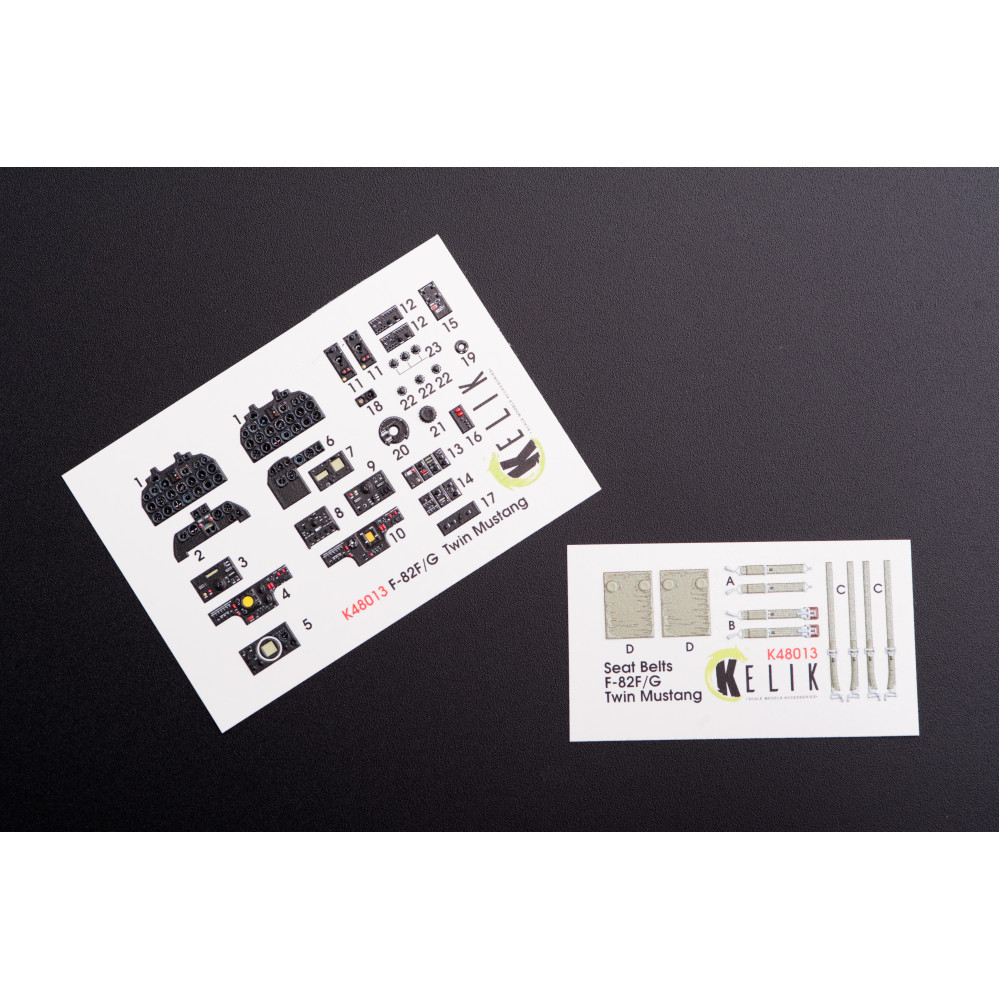 F-82 (F,G) "Twin Mustang"  interior 3D decals for ModelSvit kit  1/48 Kelik K48013
