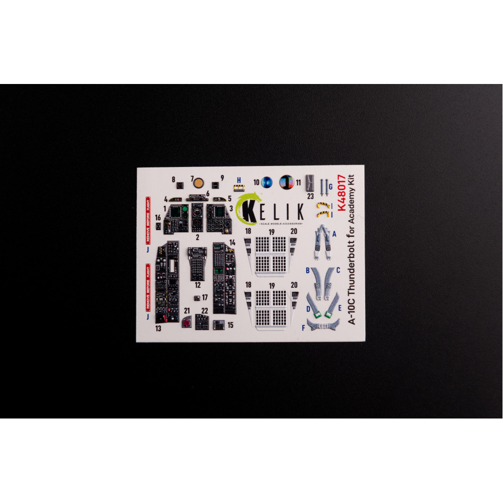 A-10C "Thunderbolt "  interior 3D decals for Academy 1/48 Kelik K48017