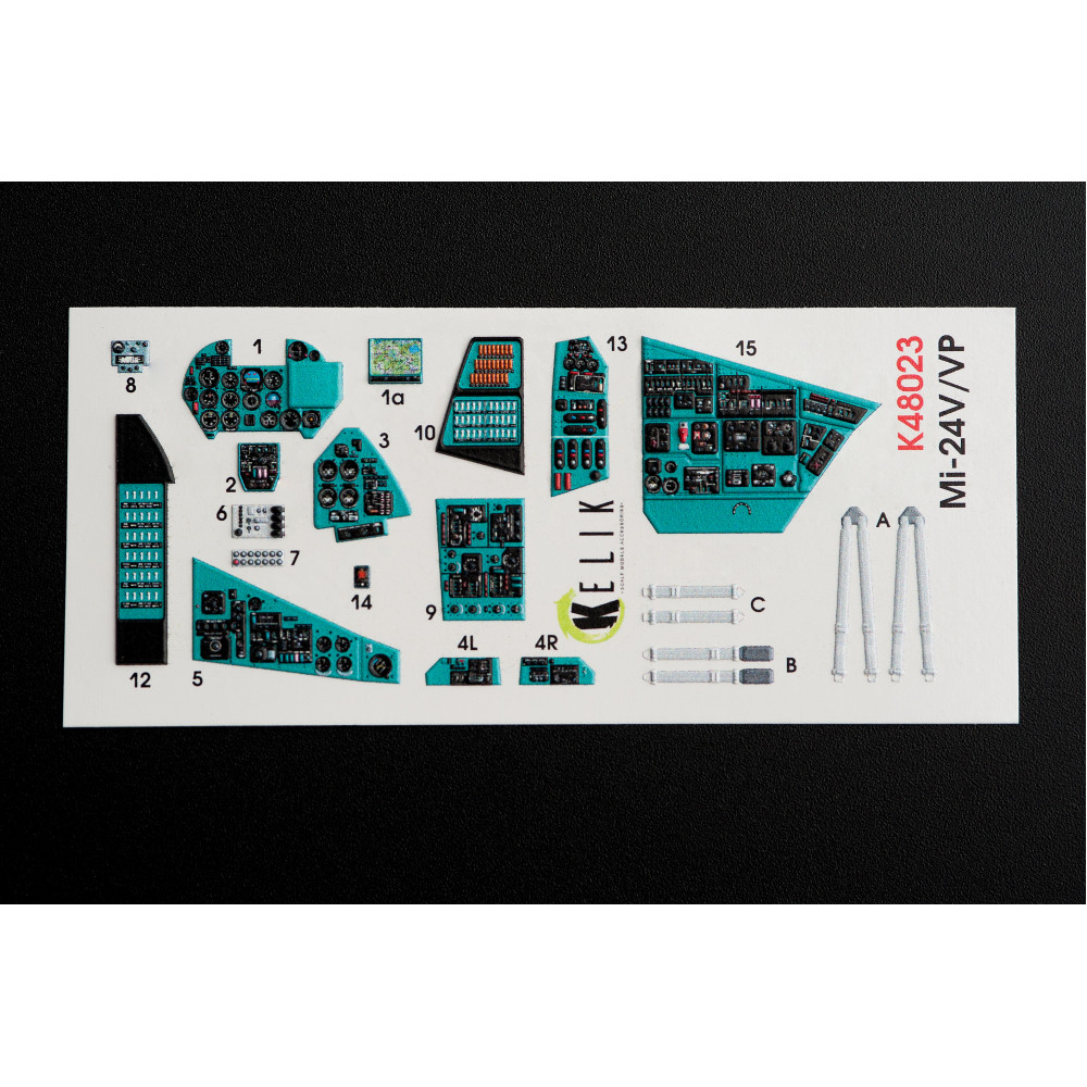 Мі-24В Декаль Інтер'єр для набору зірка  1/48 Kelik K48023