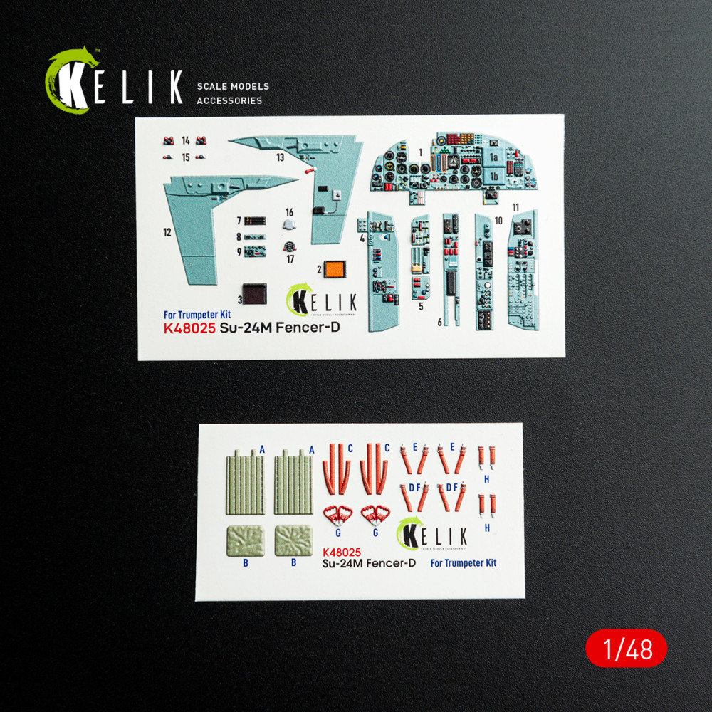 Су-24 Декаль Інтер'єр для Trumpeter  1/48 Kelik K48025