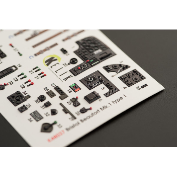Bristol Beaufort Mk.1 type 1  interior 3D decals for ICM kit 1/48 Kelik K48037