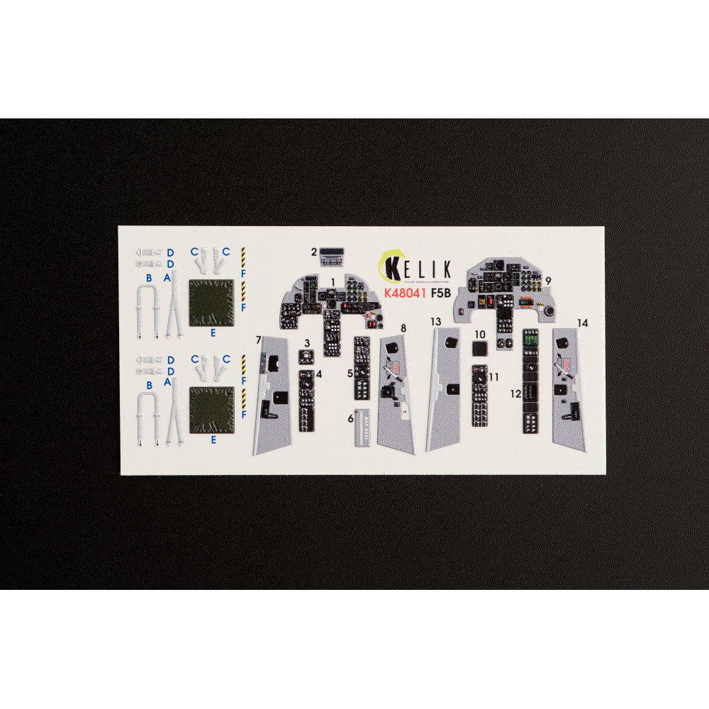 F-5B Freedom Fighter   interior 3D decals for Kinetic kit 1/48 Kelik K48041