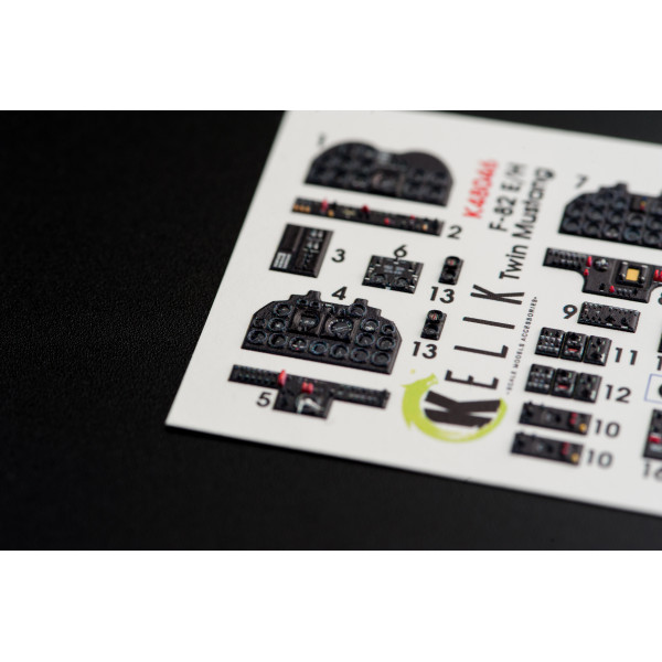  F-82 E/H Twin Mustang  interior 3D decals for  Modelsvit kit  1/48 Kelik K48046