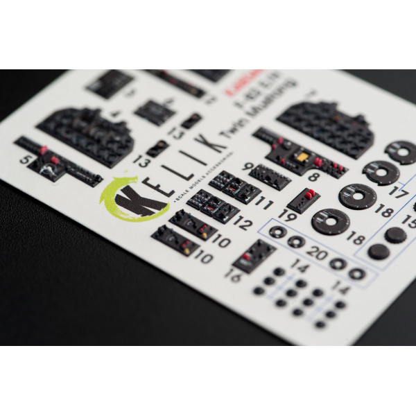  F-82 E/H Twin Mustang  interior 3D decals for  Modelsvit kit  1/48 Kelik K48046