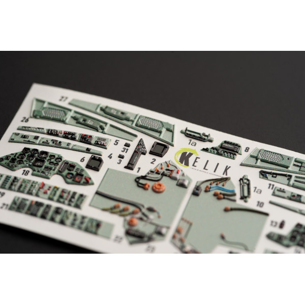 SU-27UB Flanker  interior 3D decals for  GWH  1/48 Kelik K48052