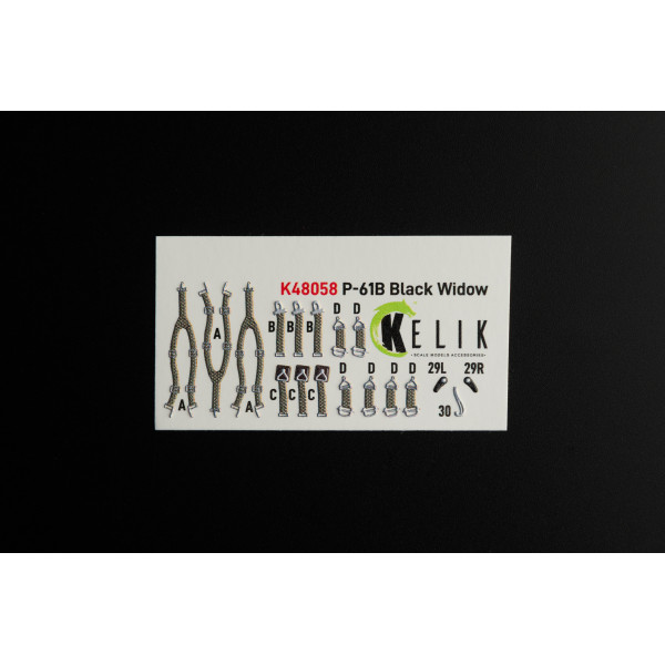 P-61B 'Black Widow'  3D Декаль Інтер'єр для GWH 1/48 Kelik K48058