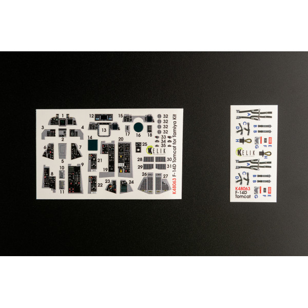 F-14D  Tomcat   3D Декаль Інтер'єр для Tamiya 1/48 Kelik K48063