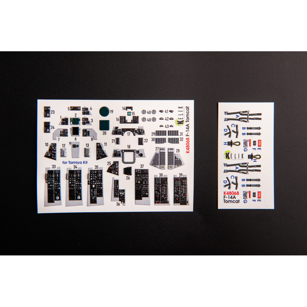 F-14A Tomcat  late  interior 3D decals for Tamiya 1/48 Kelik K48068