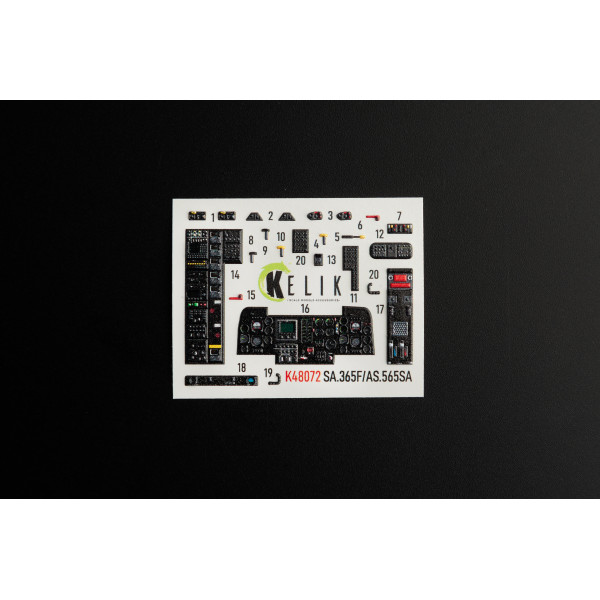 Dauphin II  SA.365F / AS.565SA  interior 3D decals for Kitty Hawk/Zimi models 1/48 Kelik K48072