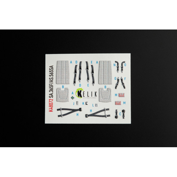 Dauphin II  SA.365F / AS.565SA  interior 3D decals for Kitty Hawk/Zimi models 1/48 Kelik K48072