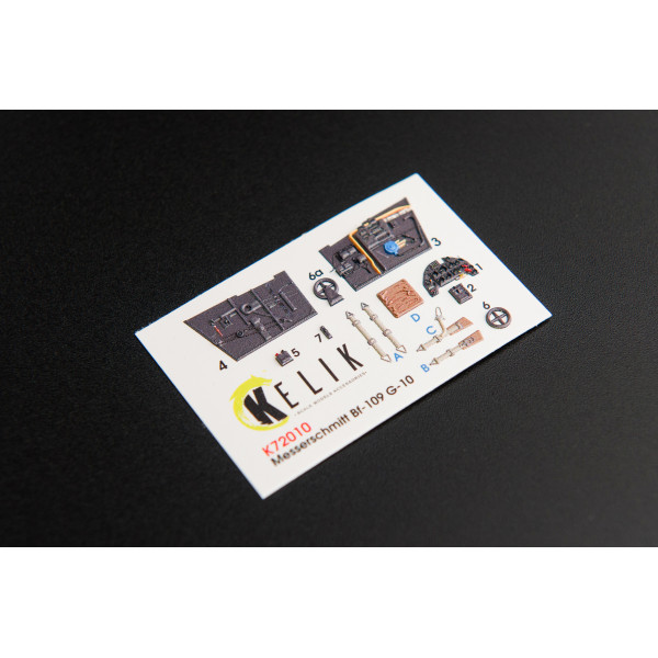 BF109-10G interior 3D decals for Fine Molds kit 1/72 Kelik K72010