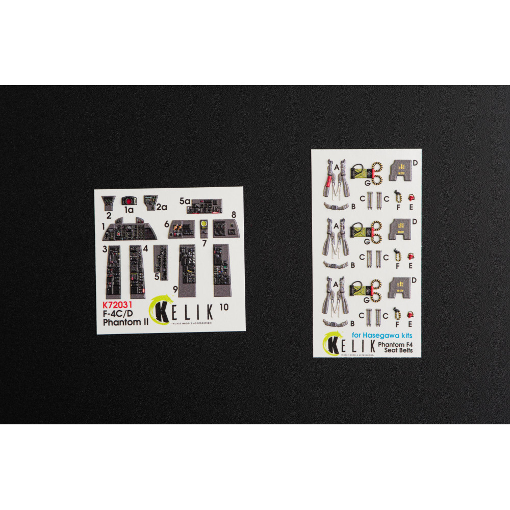 F-4(C,D) "Phantom II" interior 3D decals for Hasegawa 1/72 Kelik K72031