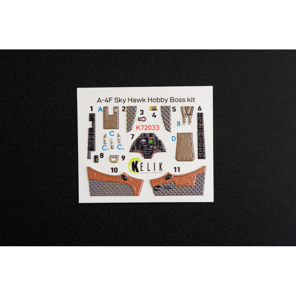 A-4F "Skyhawk" interior 3D decals for HobbyBoss kit 1/72 Kelik K72033