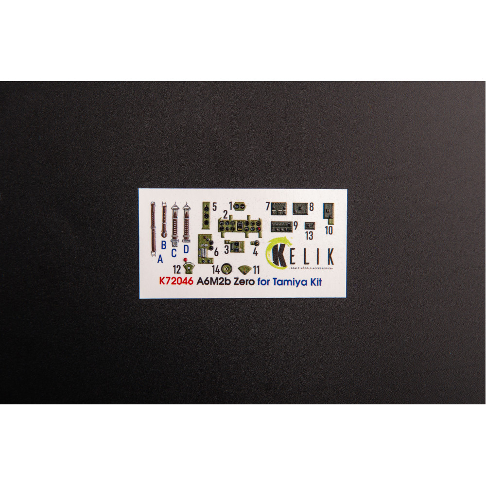 A6M2B Zero  interior 3D decals for Tamiya 1/72 Kelik K72046