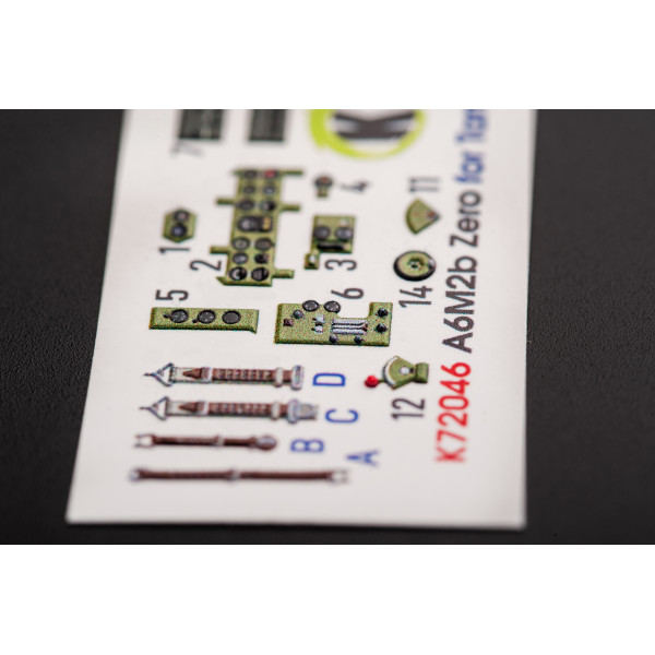 A6M2B Zero  interior 3D decals for Tamiya 1/72 Kelik K72046