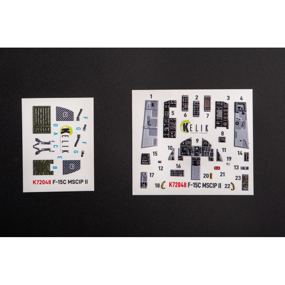 F-15C MSIP II Eagle    interior 3D decals for GWH 1/72 Kelik K72048