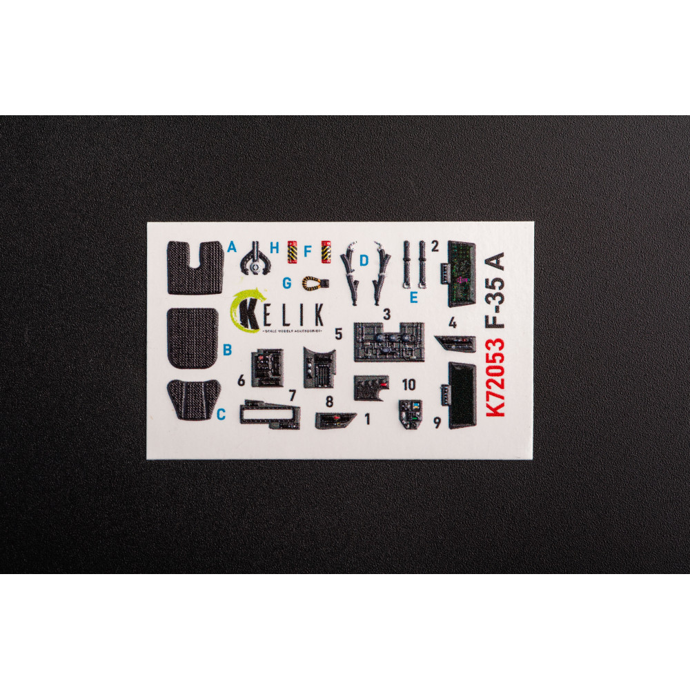 F-35A  3D Декаль Інтер'єр для Tamiya  1/72 Kelik K72053
