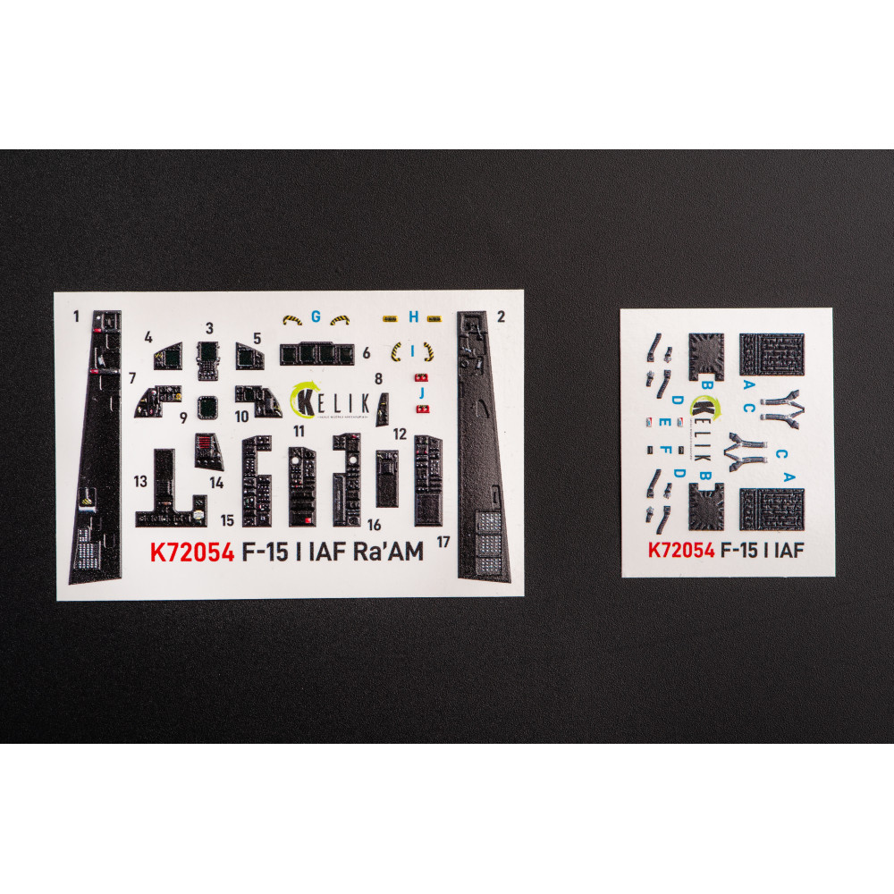F-15I IAF Ra`am  interior 3D decals for GWH  1/72 Kelik K72054