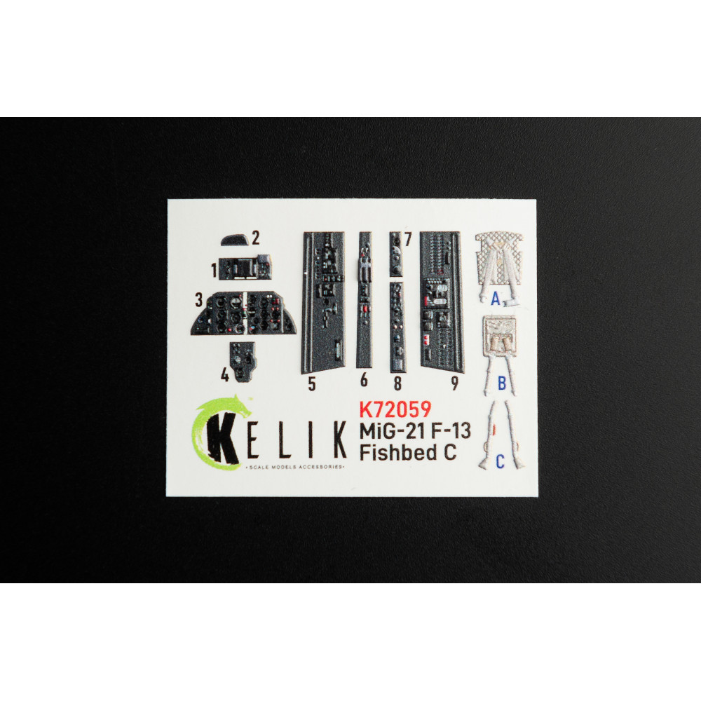 МіГ-21 Ф-13   3D Декаль Інтер'єр для Revell 1/72 Kelik K72059