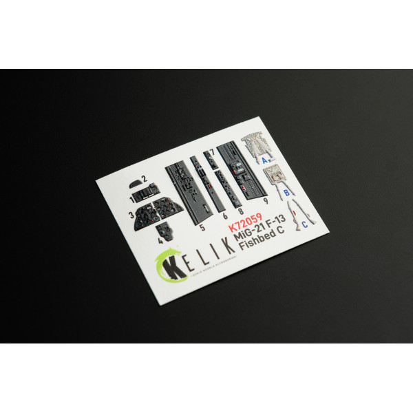 МіГ-21 Ф-13   3D Декаль Інтер'єр для Revell 1/72 Kelik K72059