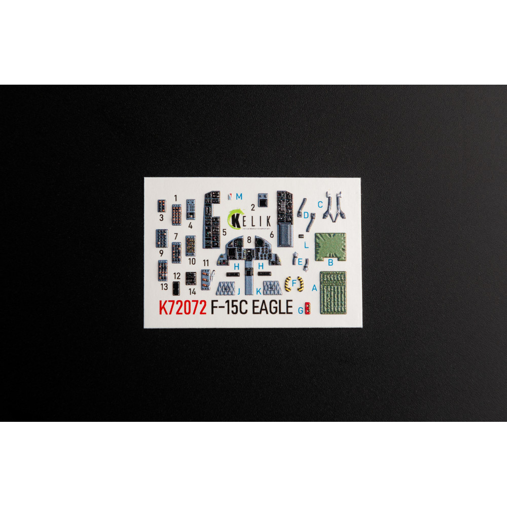 F-15C Eagle interior 3D decals for Hasegawa 1/72 Kelik K72072