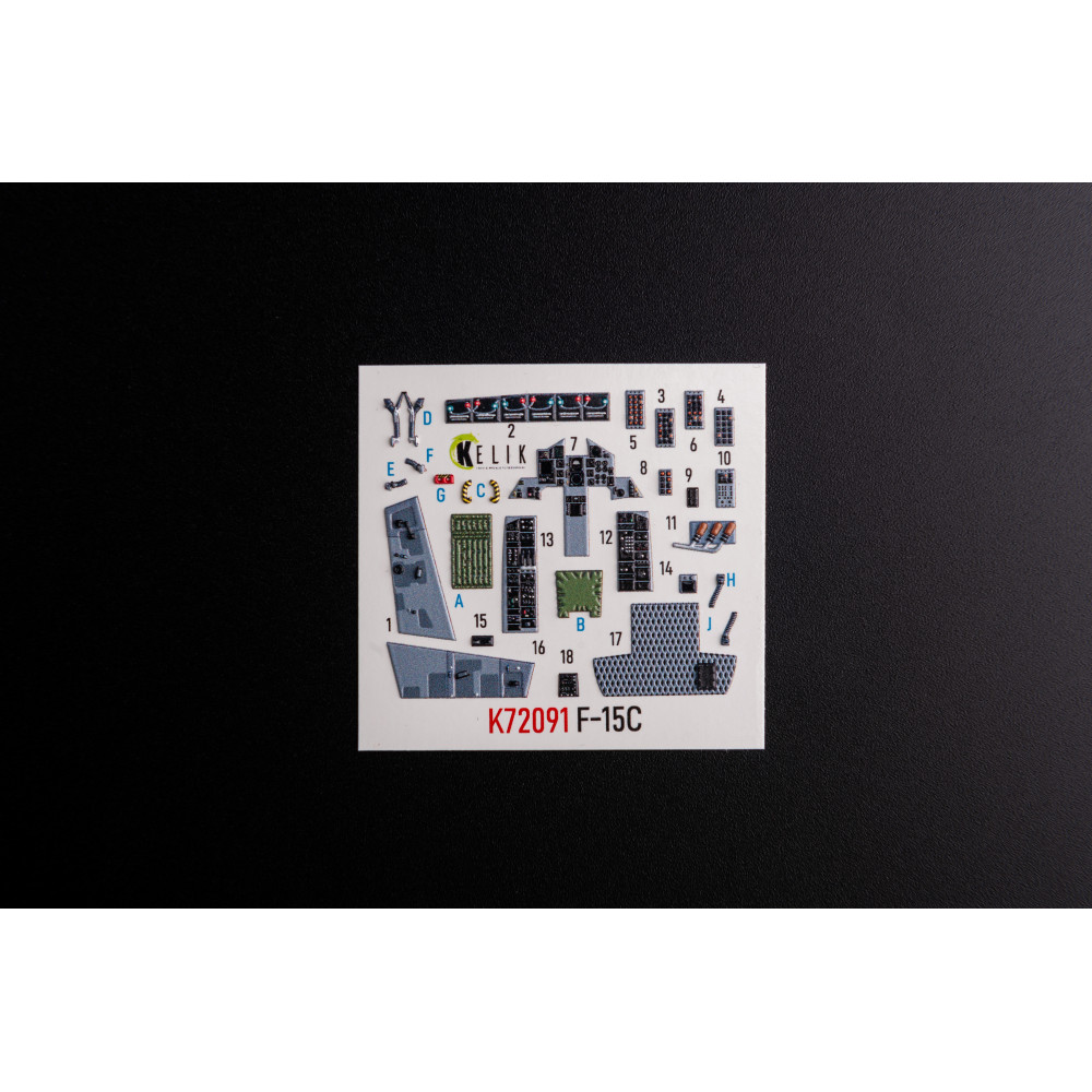 F-15C interior 3D decals for FineMolds 1/72 Kelik K72091