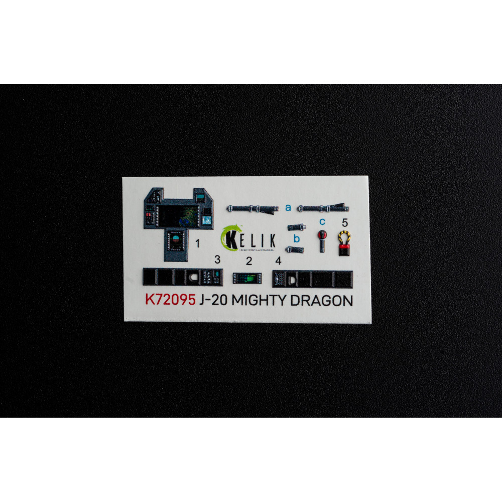 J-20 Mighty Dragon  3D Декаль Інтер'єр для Dream Model 1/72 Kelik K72095