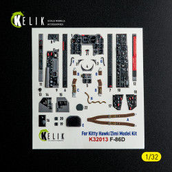 F-86D - interior 3D decals for Kitty Hawk/Zimi models kit 1/32 Kelik K32013
